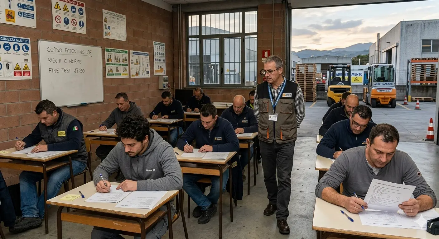 corso carrello elevatore genova - verifiche finali per patentino muletto