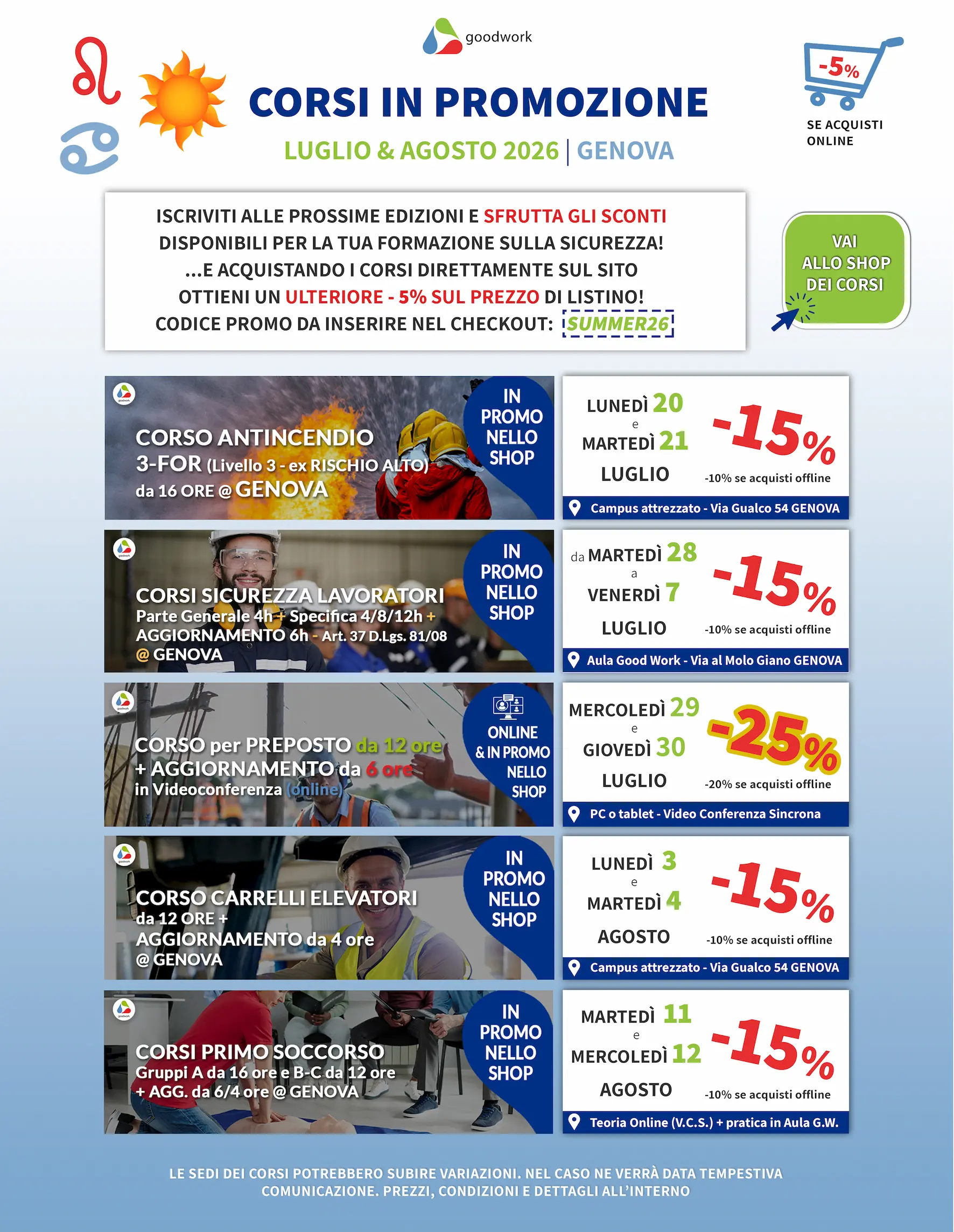 corsi-sicurezza-genova-luglio-agosto-2026-promozione-goodwork